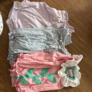Shrimp and Grits 3m Baby Romper Set - Pink, Purple, Floral